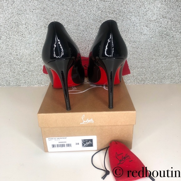 Christian Pigalle 100mm black patent pumps 38 - Picture 5 of 7